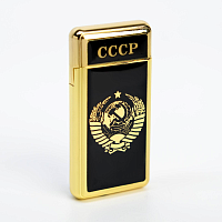 Зажигалка газовая "СССР", пьезо, золотая 4383192