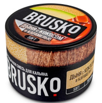 Бестабачная смесь для кальяна BRUSKO, 50 г, Дыня с кокосом и карамелью, Medium