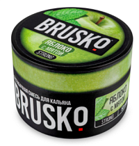 Бестабачная смесь для кальяна BRUSKO, 50 г, Яблоко с мятой, Strong