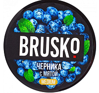 Бестабачная смесь для кальяна BRUSKO, 50 г, Черника с мятой, Medium