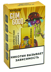 Одноразовая ЭС Kmose Gum, до 6000 затяжек, Сахарная Мята со Льдом