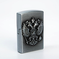 Зажигалка газовая  "Герб России", 3.5 х 5.5 х1.2 см, серебро 539461